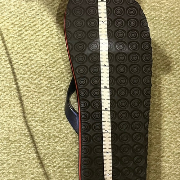 STEPHEN SPROUSE USA blue and red flip flops pool shoes. - Picture 3 of 6